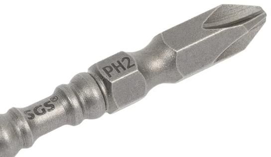 Бита двусторонняя PZ2/PH2 65 мм SGS 6365-PZ2PH2-M, сталь S2 - фото